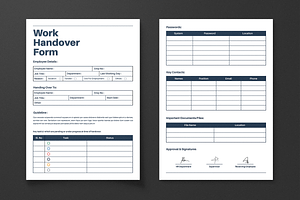 Work Handover Form Template, a Stationery Template by MightyDesign