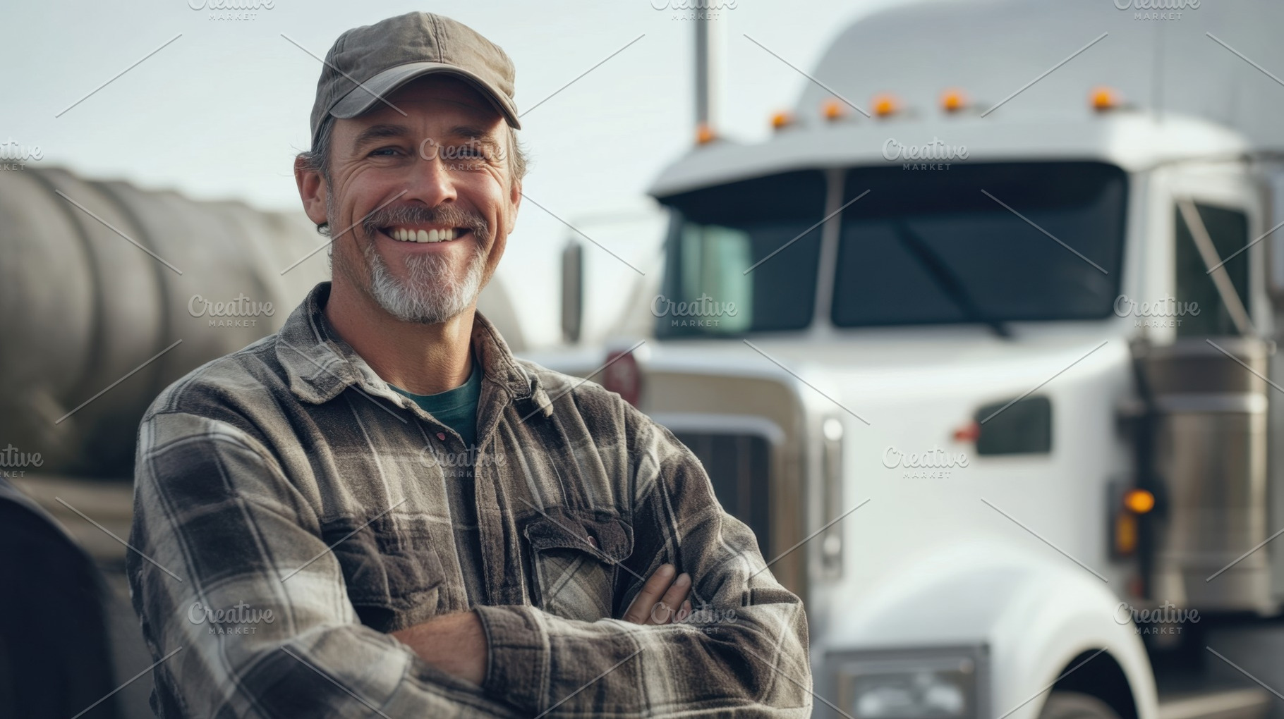 Happy driver in industry, a Photo by Beautiful things