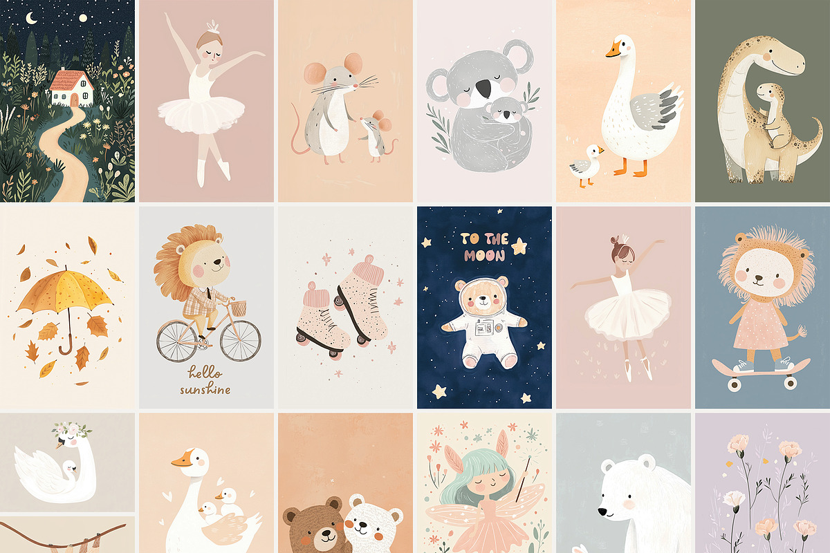 200 NURSERY POSTERS & PRINTS, a Background Graphic by Muse Artist (Photo 5 of 15)