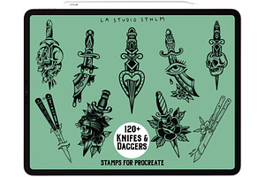 Knifes & Daggers - Tattoo Stamp Set