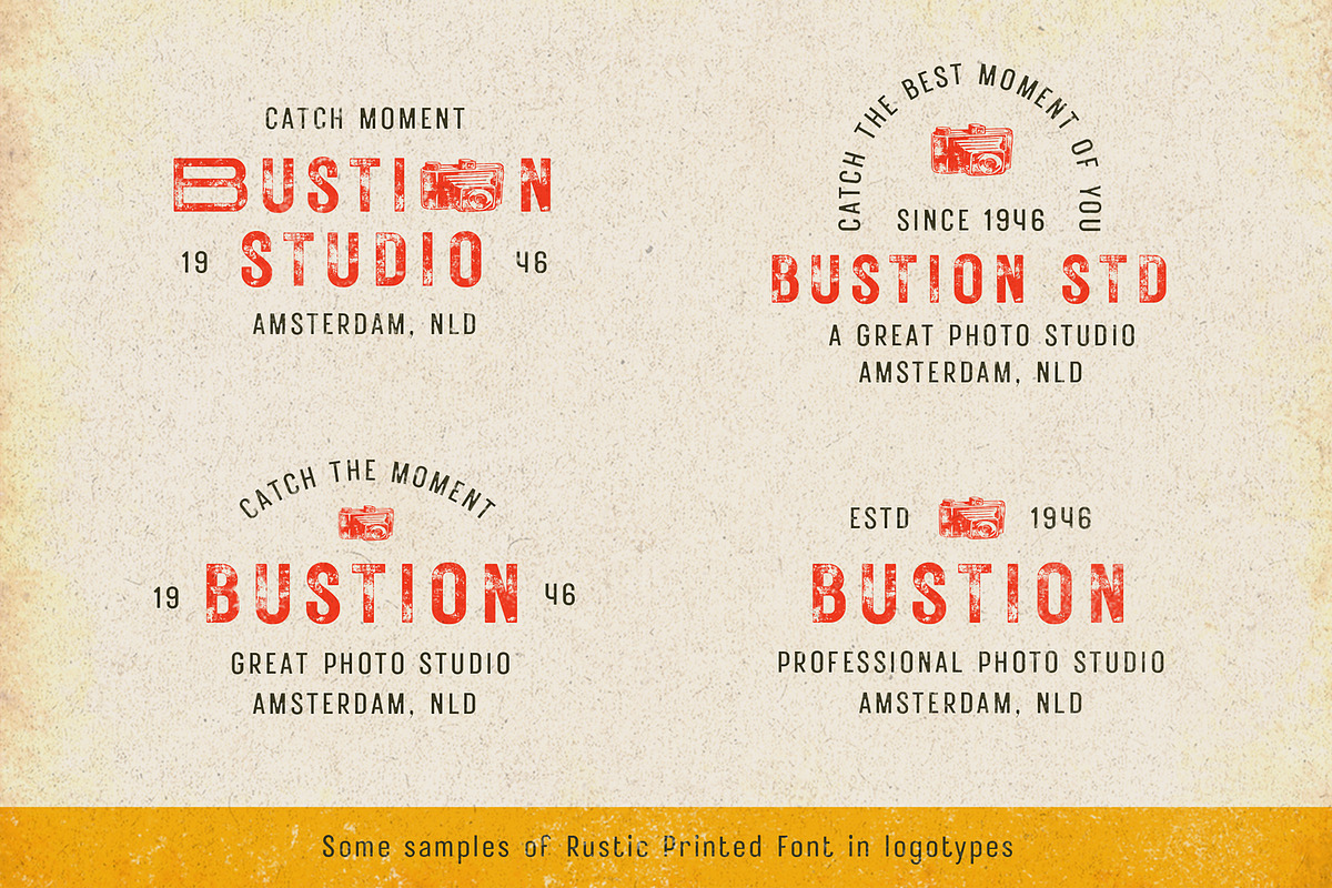 Rustic Printed - Vintage Font, a Sans Serif Font by Edignwn Type (Photo 4 of 8)