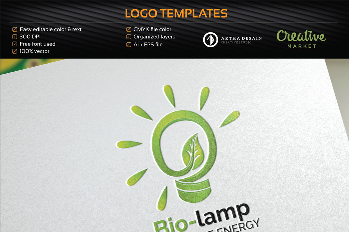 Bio Lamp / Energy - Logo Template, a Branding & Logo Template by Artha Desain (Photo 1 of 7)