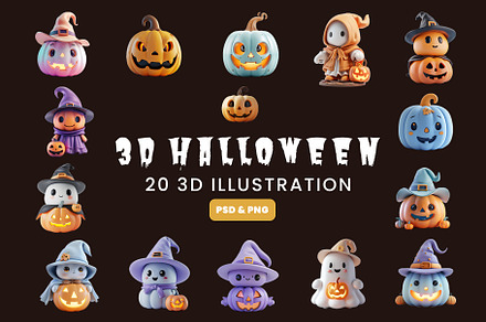 3D Halloween Pumpkin Illustration