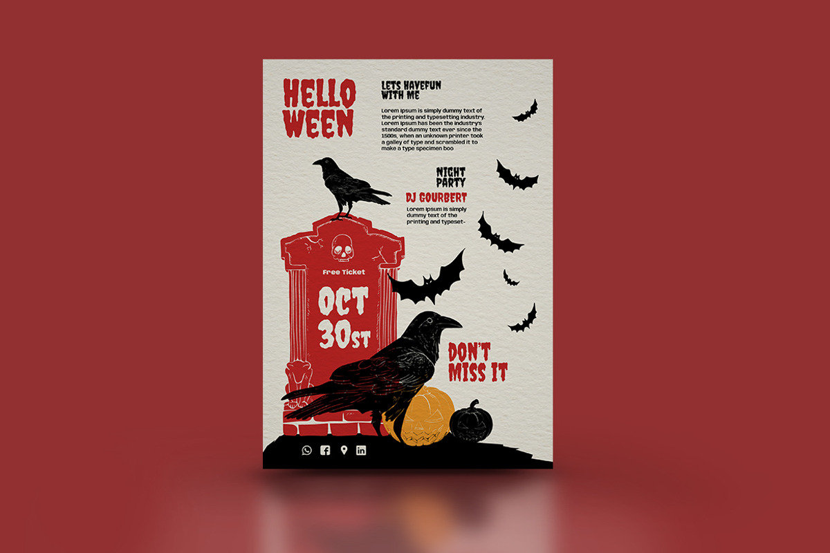 Poster Halloween Design Template, a Poster Template by MaikoHatta (Photo 9 of 11)