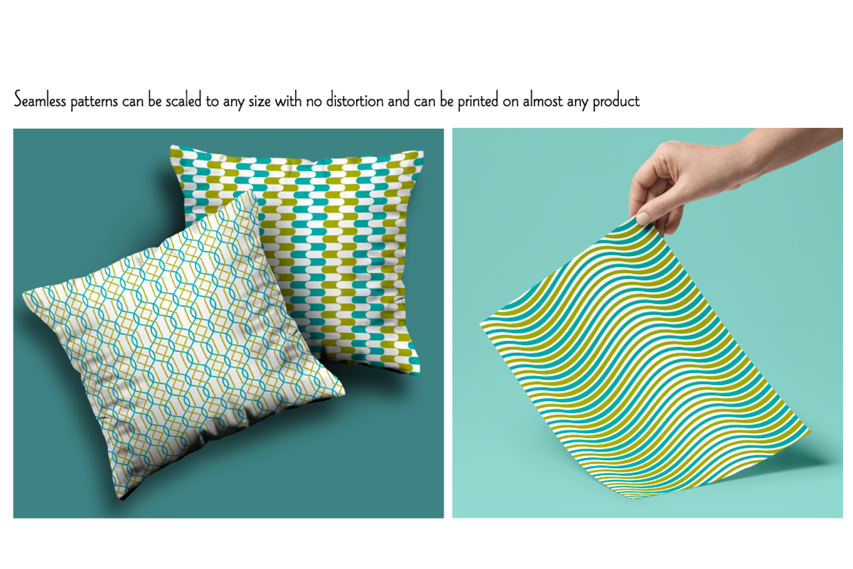 Seamless Blue & Green Mod Geometrics preview 2