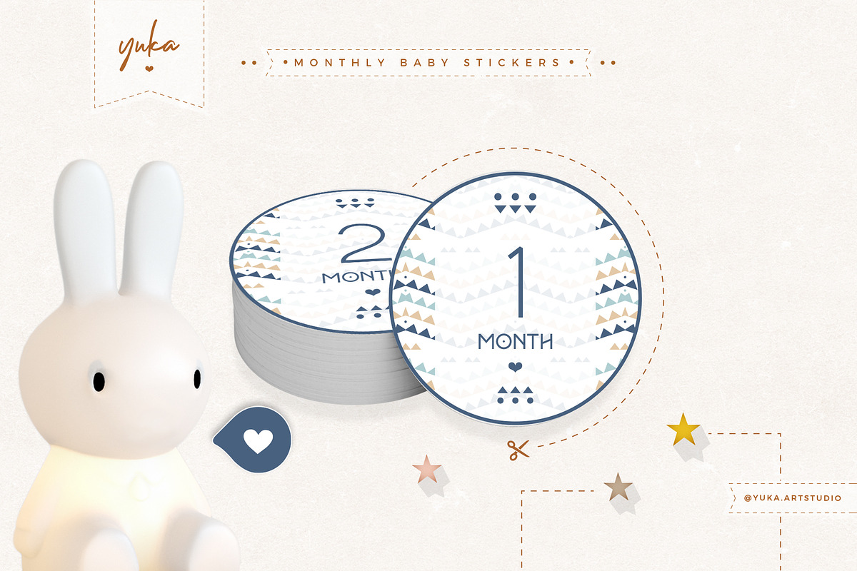 Monthly Baby Stickers, an Object Graphic by Yuka Baby (Photo 1 of 4)