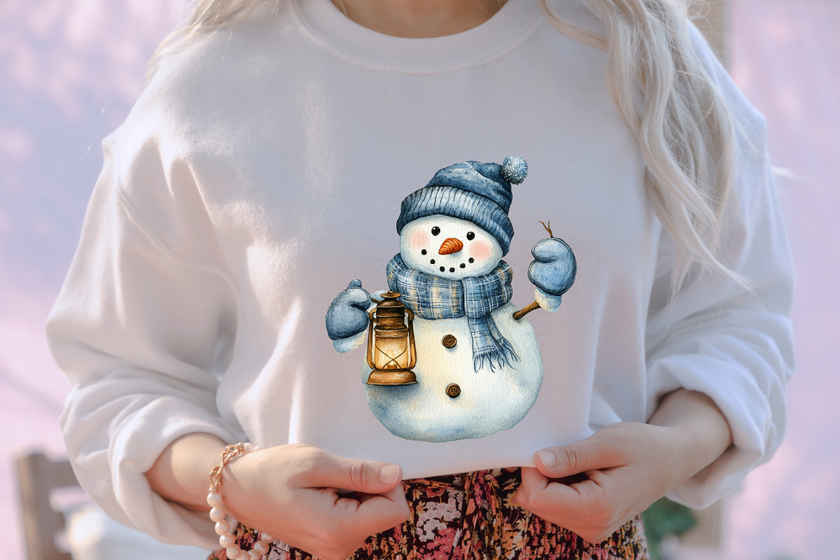 Old Vintage Christmas Snowman Bundle, an Illustration by designcity5 (Photo 4 of 5)