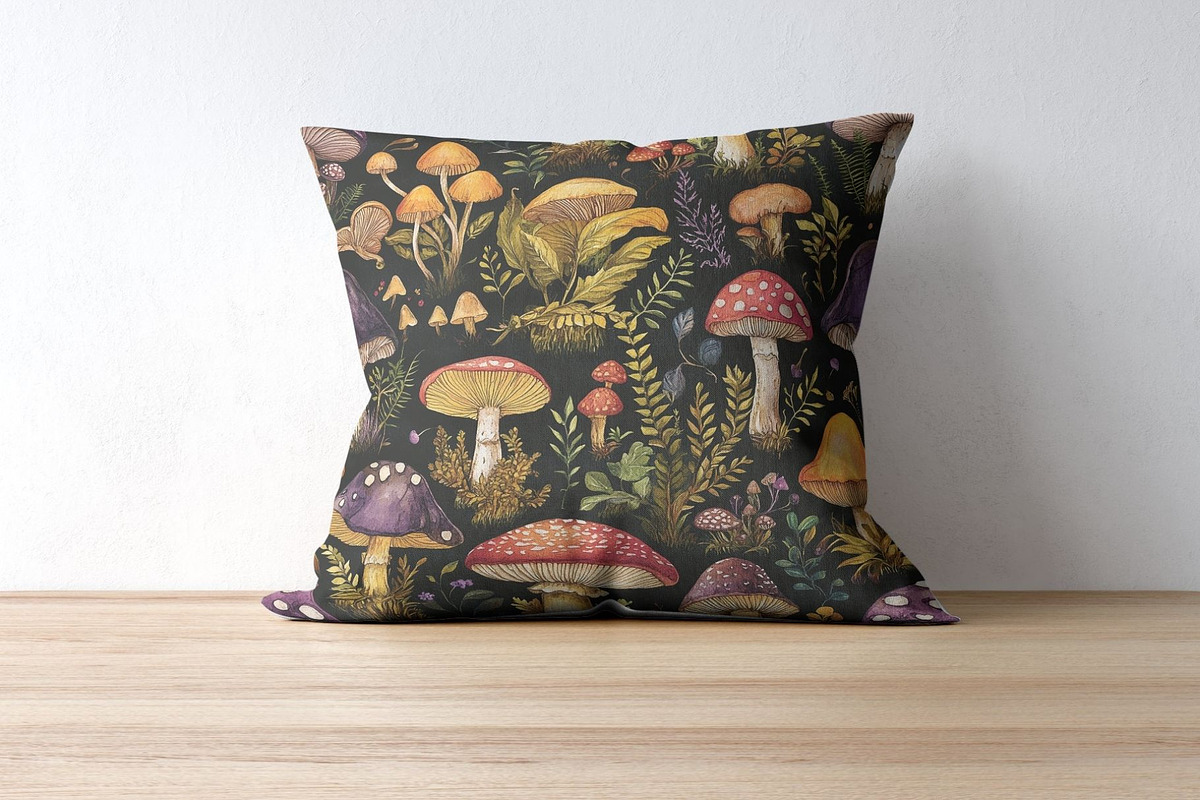 12 Darkwood Shrooms Seamless Pattern, a Pattern Graphic by Inknfolly (Photo 7 of 7)