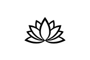 Lotus Flower Vector Icon Bundle, an Illustration by yasushie (Thumbnail 8 of 51)