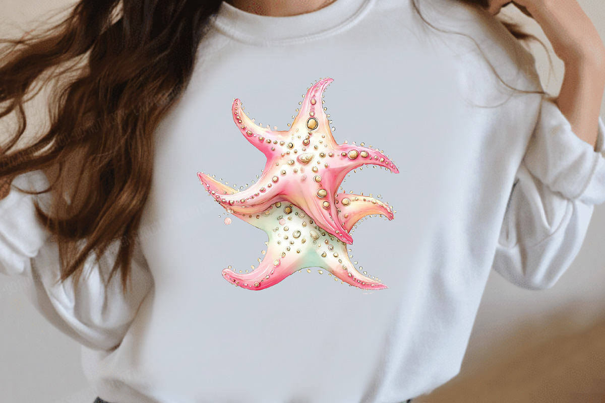 Whimsical Summer starfish clipart, an Illustration by Designworld (Photo 7 of 8)