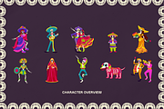 Dia De Los Muertos Character Set, an Illustration by Invisual Studio (Thumbnail 2 of 10)