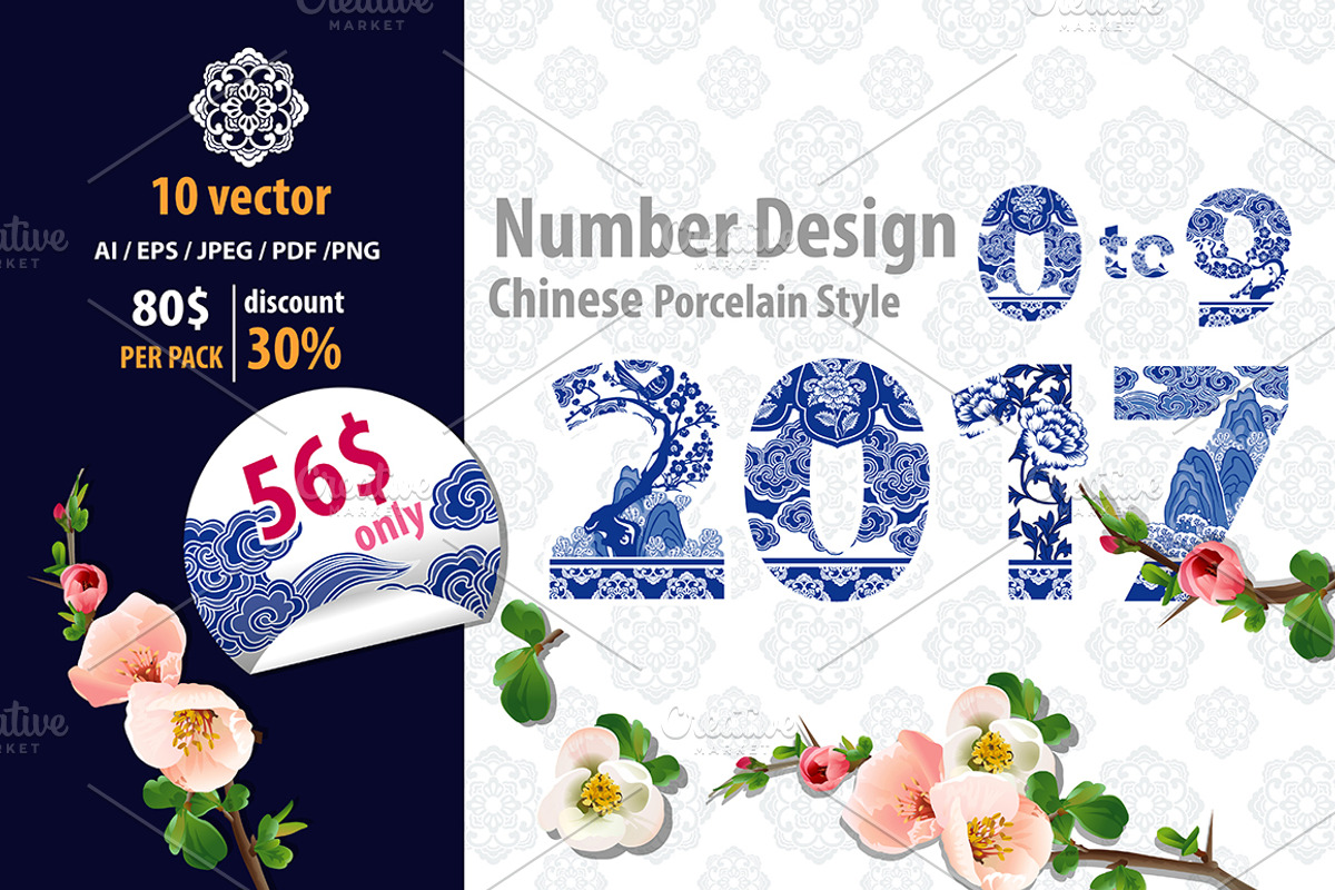 Number 0-9 Design in Chinese Style