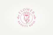 rose flower and botanical leaf logo, a Branding & Logo Template by Blazybone (Thumbnail 2 of 2)