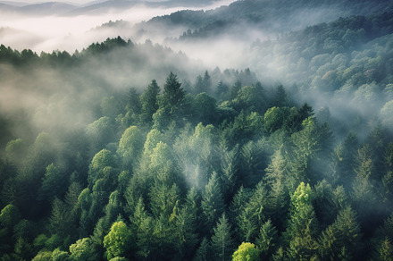 Misty mountain landscape stock photo, a Nature Photo by Virgo Studio
