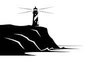Lighthouse Coastal Cliff Silhouette, a Graphic by hafijul (Thumbnail 14 of 15)