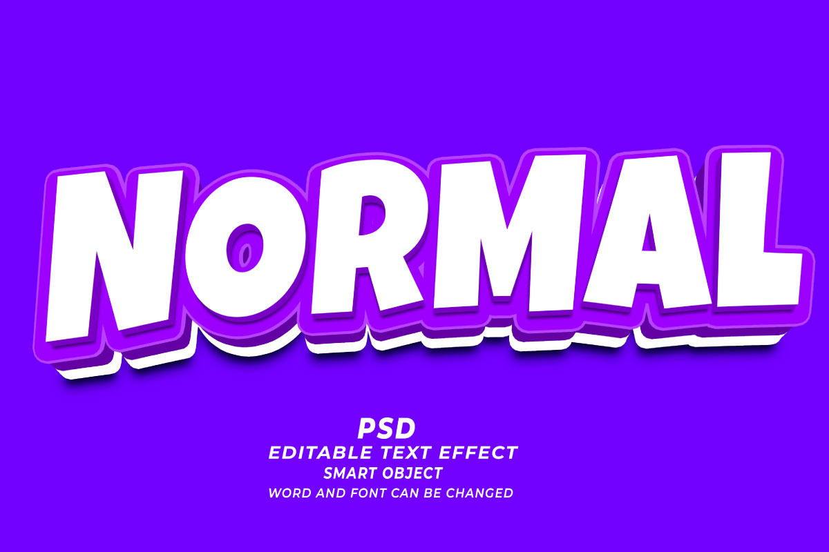 Normal PSD 3D editable text effect, a Layer Style Add-On by TrueVector