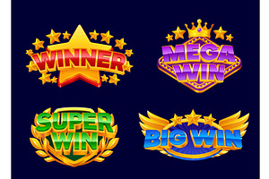 Casino win game signs set, an Object Illustration by Buch&Bee