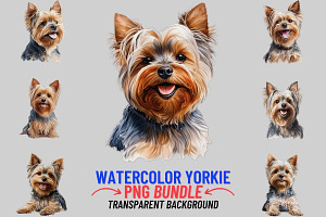 Watercolor Yorkshire Terrier Dog