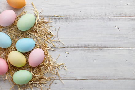 Easter background with colorful eggs stock photo containing easter and eggs, a Holiday Photo by Foodie's Shop