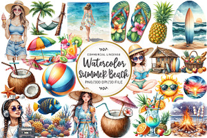 Summer Sublimation Clipart, an Illustration by OK Design