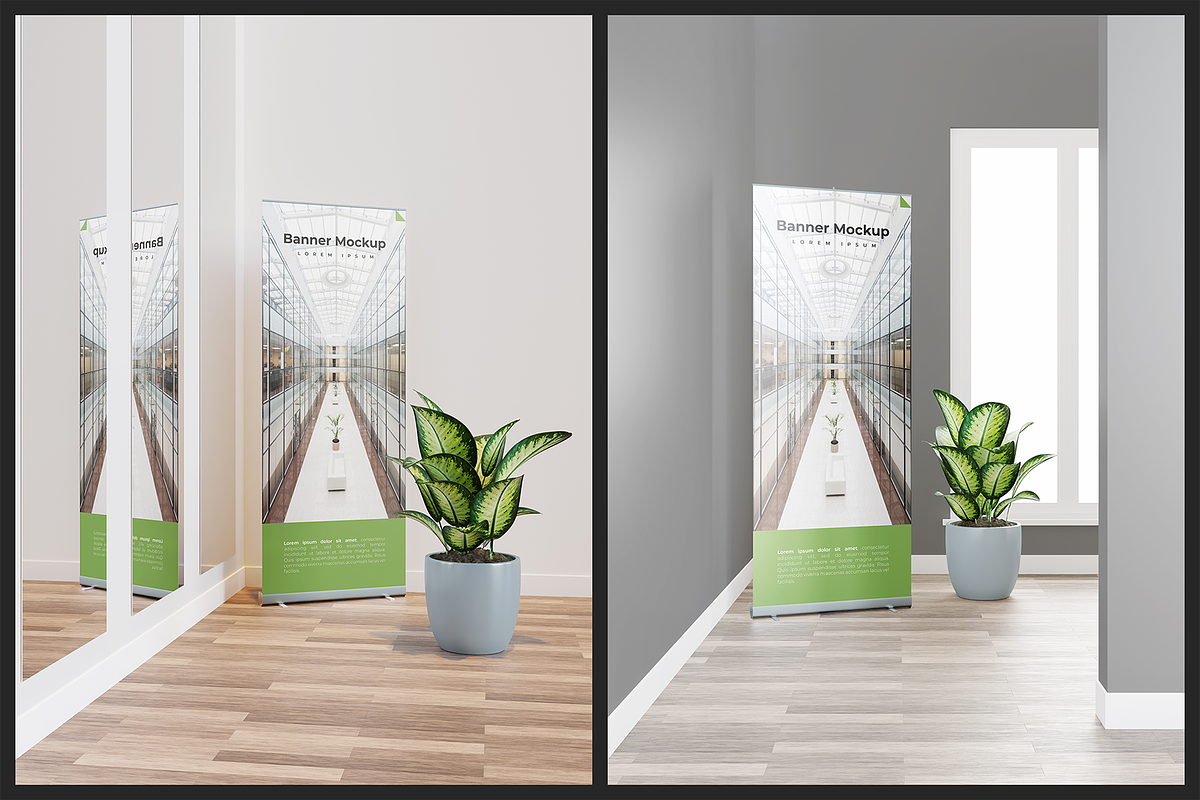 Indoor Roll-Up Banner Mockup, an Advertising Mockup by Muhazdinata (Photo 8 of 10)