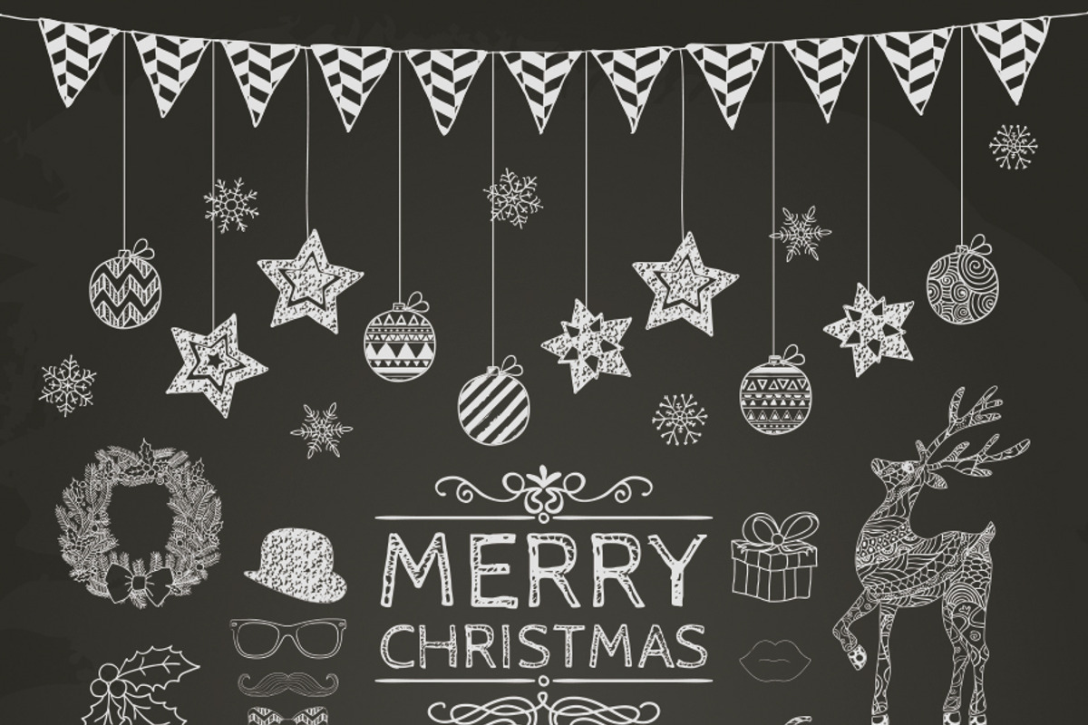 Christmas Doodle Icons, a Decorative Illustration by Olya Creative