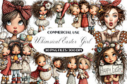 Whimsical Easter Girl Clipart, an Illustration by Black Bird Studio (Thumbnail 1 of 6)