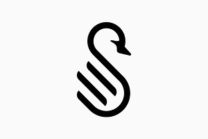 Swan with Letter S Logo, a Branding & Logo Template by ika trisiana