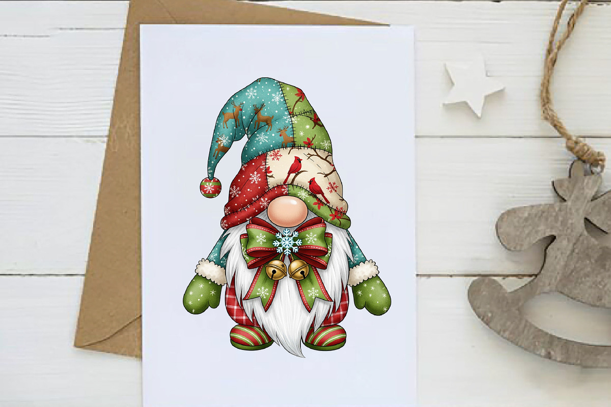 Christmas Patchwork Gnome PNG, an Illustration by Dream Creation (Photo 3 of 5)