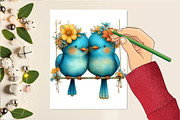 Quirky Valentine Love Birds Clipart, an Illustration by DreamCafeArt (Thumbnail 4 of 6)