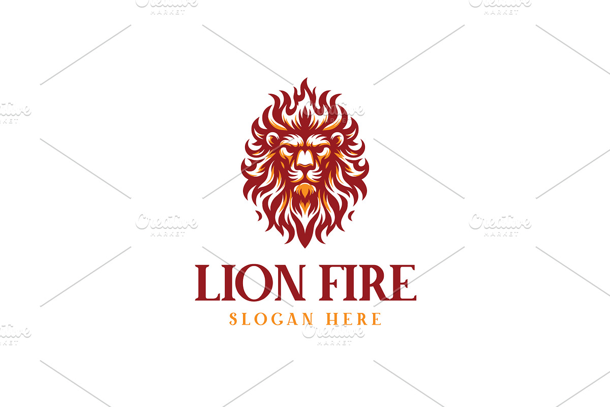 Lion Head Fire Logo, a Branding & Logo Template by Pixes (Photo 1 of 3)