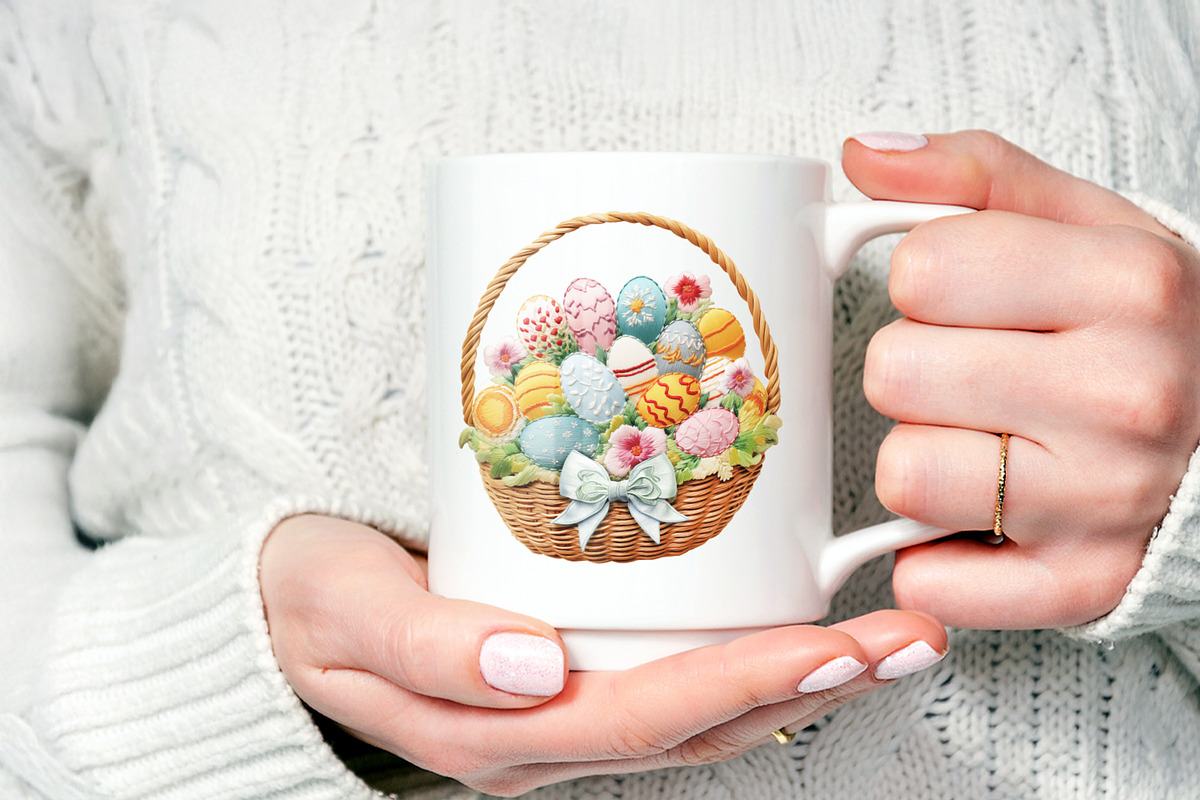 Embroidery Easter Basket Sublimation, an Object Graphic by V Design Creator (Photo 3 of 8)