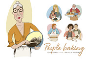 People baking, a Food Illustration by handsketched (Thumbnail 1 of 10)