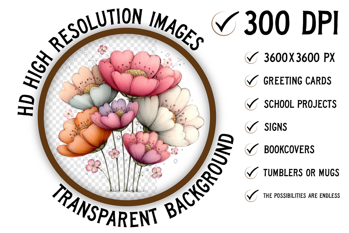 Whimsical Floral Spring Clipart, an Illustration by Craft Nest (Photo 2 of 11)