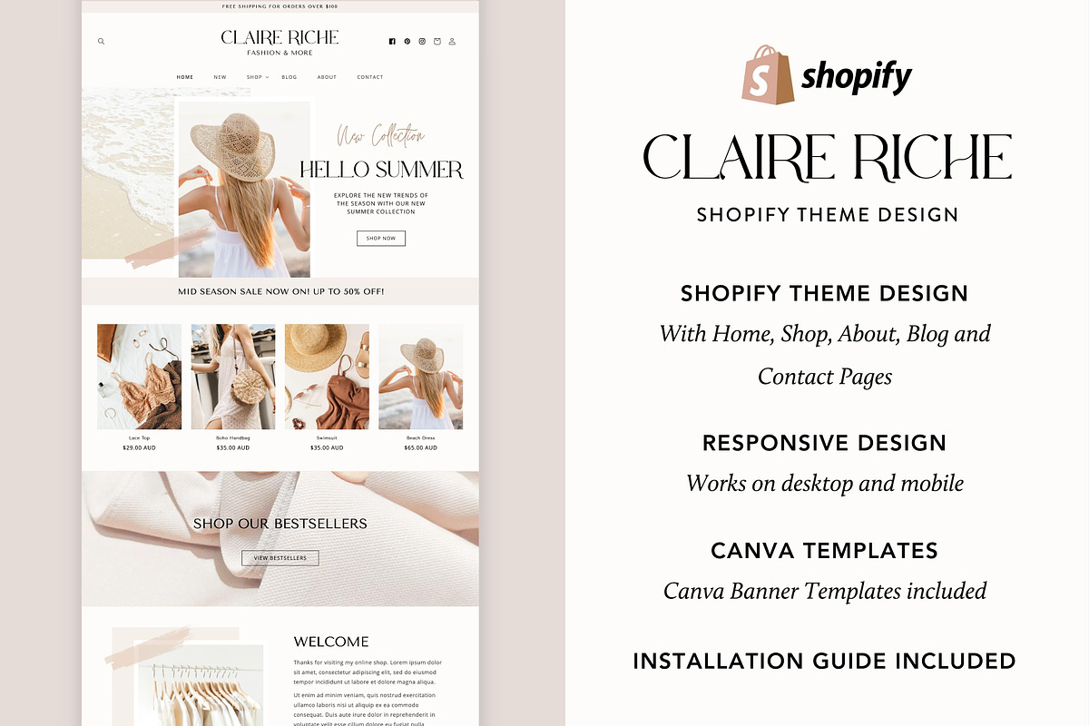 Aesthetic Shopify Theme Design, a Templates & Theme by DeeBeeDesign (Photo 2 of 9)