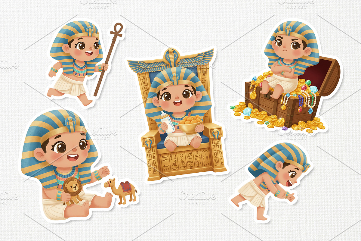 Ancient Egyptian Kid Character, a Decorative Illustration by Gohsantosa (Photo 3 of 4)