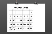 2026 Large Number 8.5x11 Calendar, a Stationery Template by Running With Foxes (Thumbnail 3 of 5)