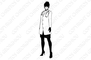 Doctor Woman Medical Silhouette, a Healthcare Illustration by Christos Georghiou