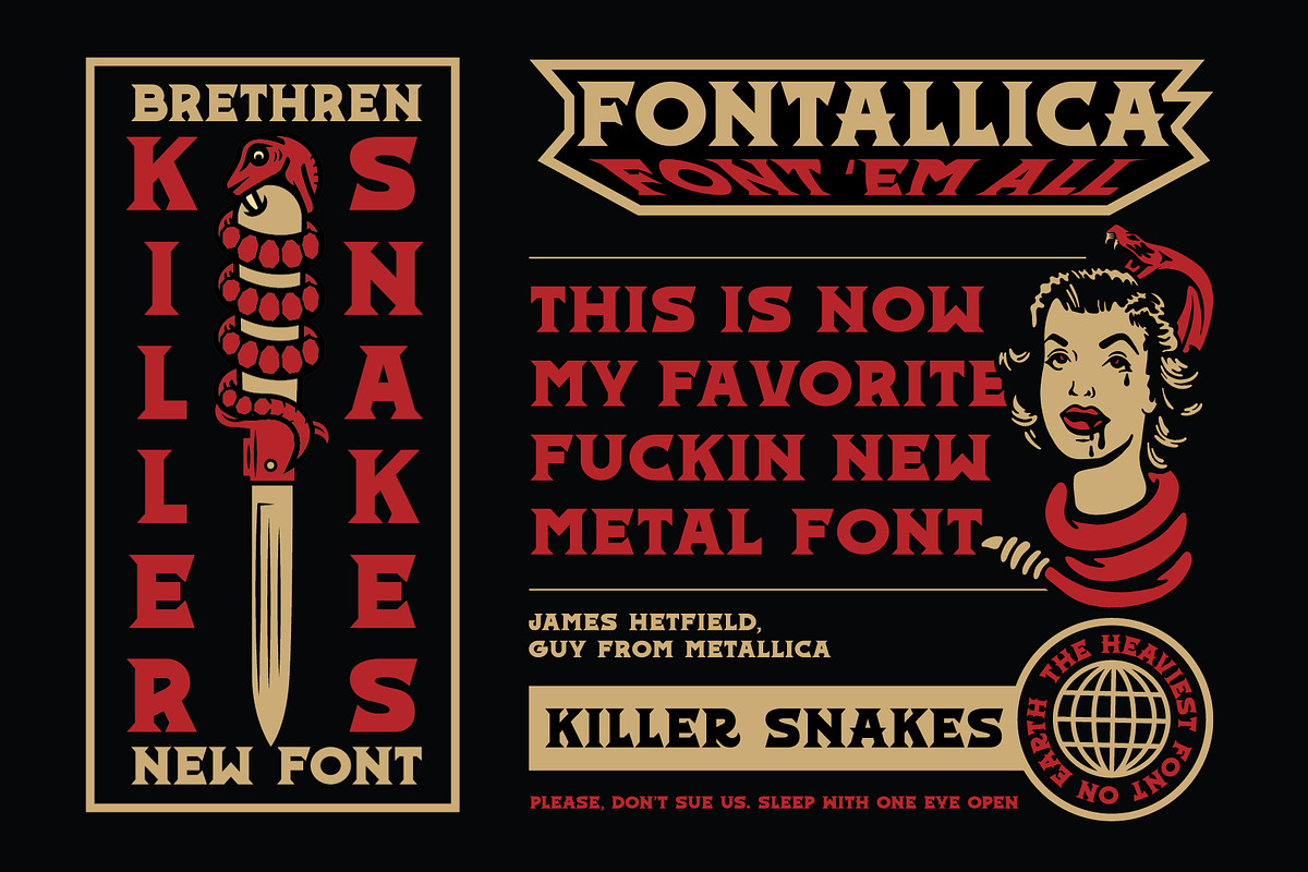 Killer Snakes Display Font, a Font by Brethrendesignco (Photo 2 of 3)