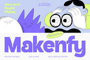 Makenfy Sans Serif Playful Display, a Sans Serif Font by timelesstype.co (Thumbnail 1 of 15)