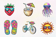 Funky Summer Clipart, an Illustration by CreationArt (Thumbnail 4 of 5)
