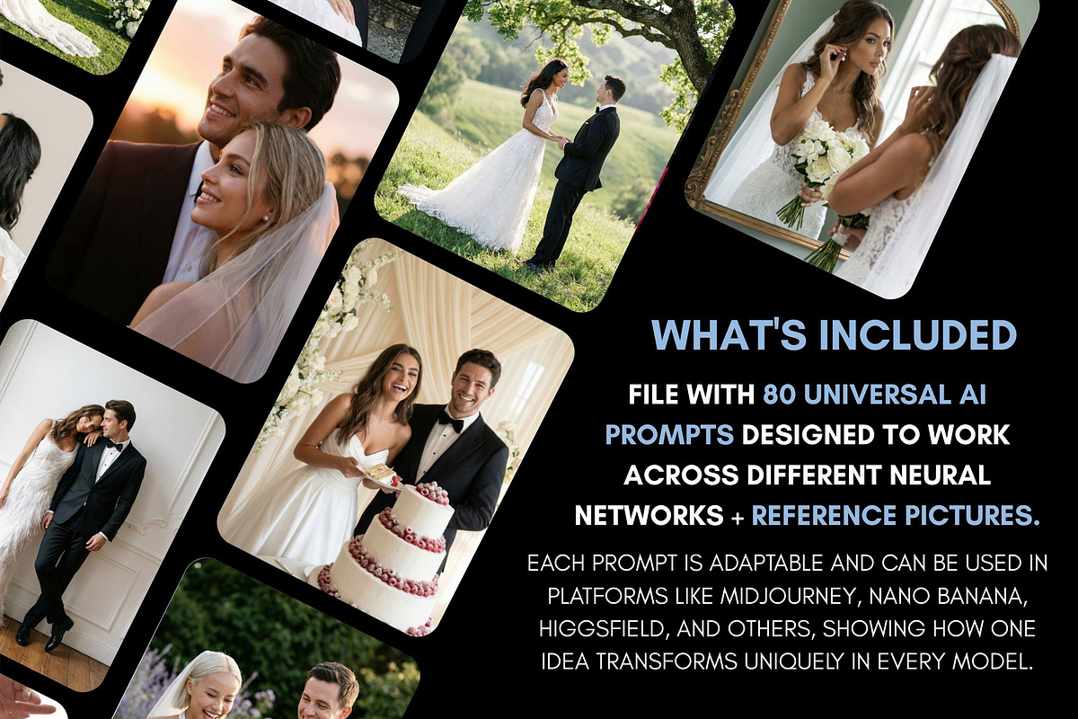 80 AI Wedding Photoshoot Prompts, a Holiday Photo by Selenique Studio (Photo 2 of 6)