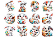 Easter Bunny with Egg Clipart, an Illustration by DreamArtGraphic (Thumbnail 3 of 4)