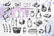 Cosmetics lavender SPA line clipart, an Illustration by NATASHA CHU (Thumbnail 2 of 16)