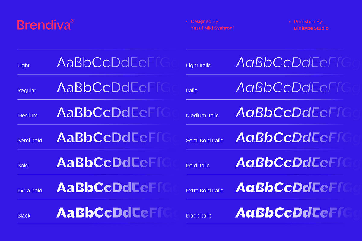 Brendiva Font Family, a Sans Serif Font by Digitype Studio (Photo 2 of 10)