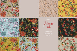 Australian Flora Seamless Vector Set