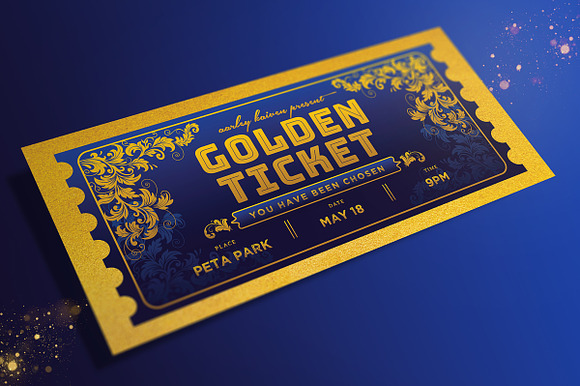 Vintage Golden Ticket Invitation preview 5