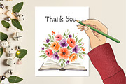 Vintage Flowers With Book Clipart, an Illustration by Creative Art (Thumbnail 9 of 9)