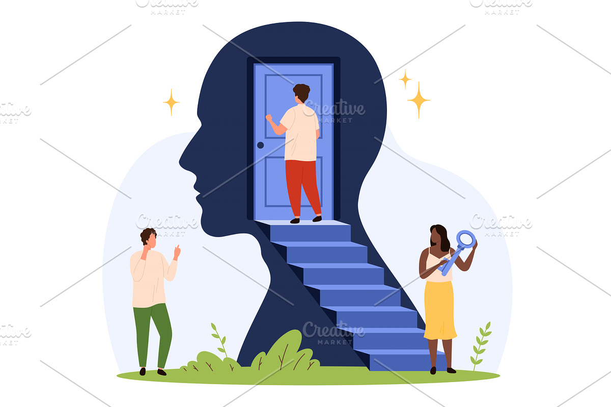 Exploring Mental Health & Mindset, an Education Illustration by Flashvector
