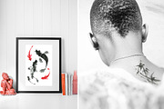 Sumi-e. Japanese ink painting., a Decorative Illustration by Dinkoobraz (Thumbnail 2 of 9)